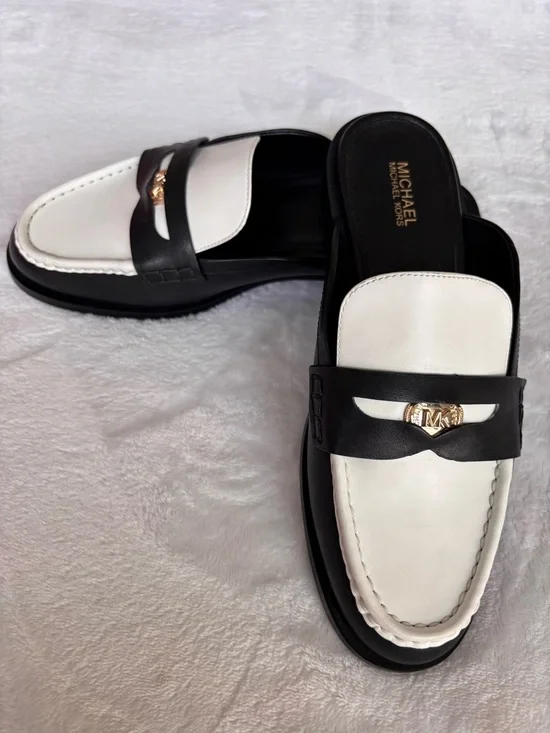 MICHAEL KORS Eden Colorblock Leather Penny Loafer-Style Slide Mule Shoe--NEW--7 - Picture 2 of 14